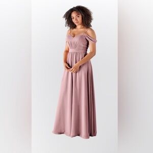 Kennedy Blue Thea Bridesmaid Dress Desert Rose Pink Maxi Formal Size 6